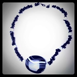 Black and white stone necklace.
